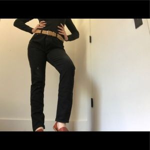 H&M Slim Boyfriend Black Denim Jeans Distressed Naturally
